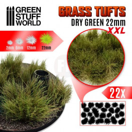 Trsy - Grass TUFTS XXL - 22mm self-adhesive - DRY GREEN
