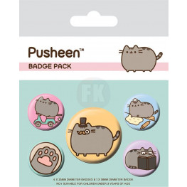 Pusheen Pin-Back Buttons 5-Pack Fancy