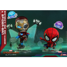 Spider-Man: Far From Home Cosbaby (S) Mini figúrkas Mysterio's Iron Man Illusion & Spider-Man 10 cm