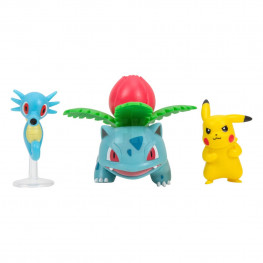Pokémon Battle figúrka Set 3-Pack Pikachu #2, Horsea, Ivysaur 5 cm