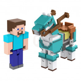 Minecraft akčná figúrka 2-Pack Steve & Armored Horse 8 cm