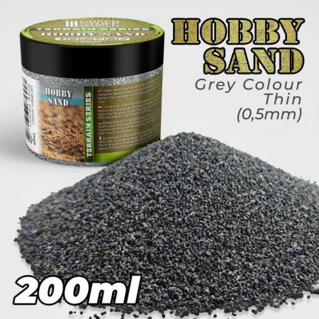 Hobby piesok, drobný: 0,5 mm, tmavosivý - 200 ml 