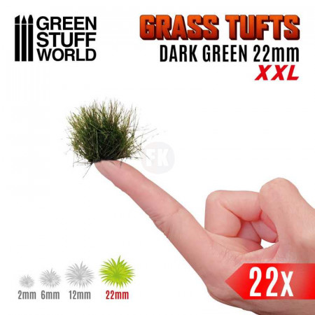 Trsy - Grass TUFTS XXL - 22mm self-adhesive - DARK GREEN
