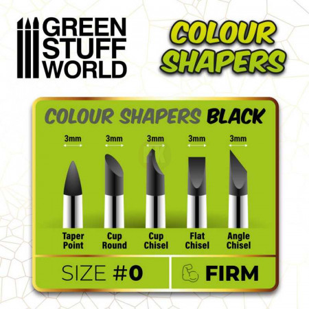 Silikónové štetce, sochárske štetce - veľkosť 0 (Colour Shapers Brushes SIZE 0 - BLACK FIRM)