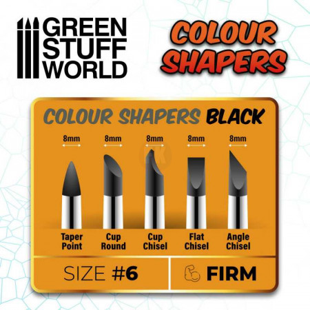 Silikónové štetce, sochárske štetce - veľkosť 6 (Colour Shapers Brushes SIZE 6 - BLACK FIRM)