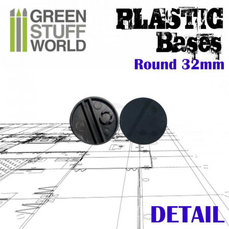 Plastové podstavce Plastic Bases - Round 32 mm čierne (20 ks)