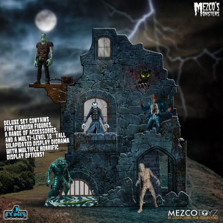 Mezco's Monsters 5 Points akčná figúrkas Tower of Fear Deluxe Set 9 cm
