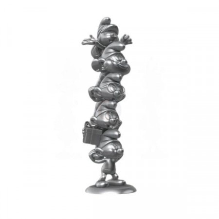 The Smurfs Resin socha Smurfs Column Silver Limited Edition 50 cm