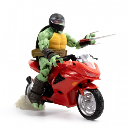 Teenage Mutant Ninja Turtles BST AXN akčná figúrka with Vehicle Raphael with Motorcycle (IDW Comics) 13 cm