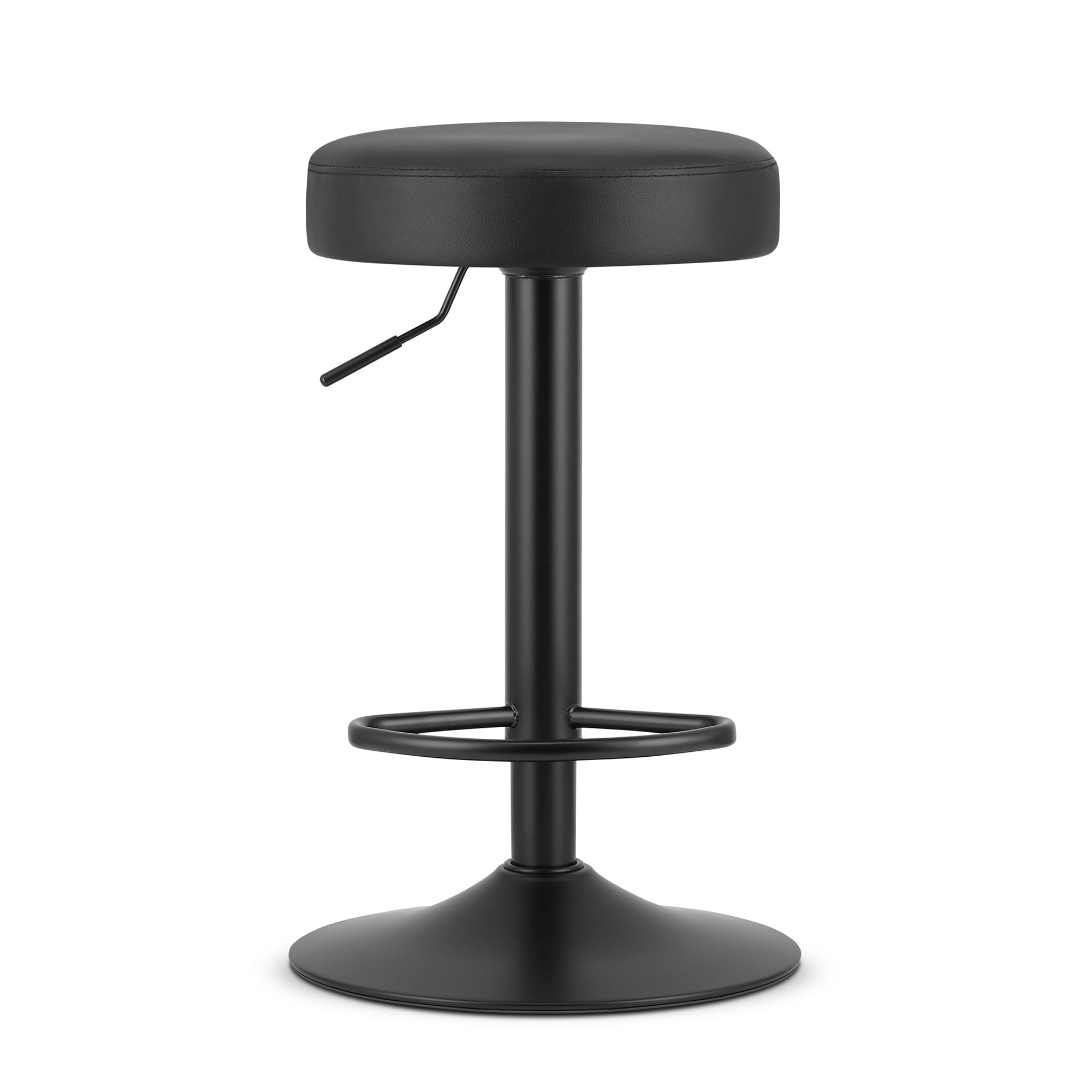 Set dvou barových židlí ROJST - ekokůže, černé (černá noha) 2ks