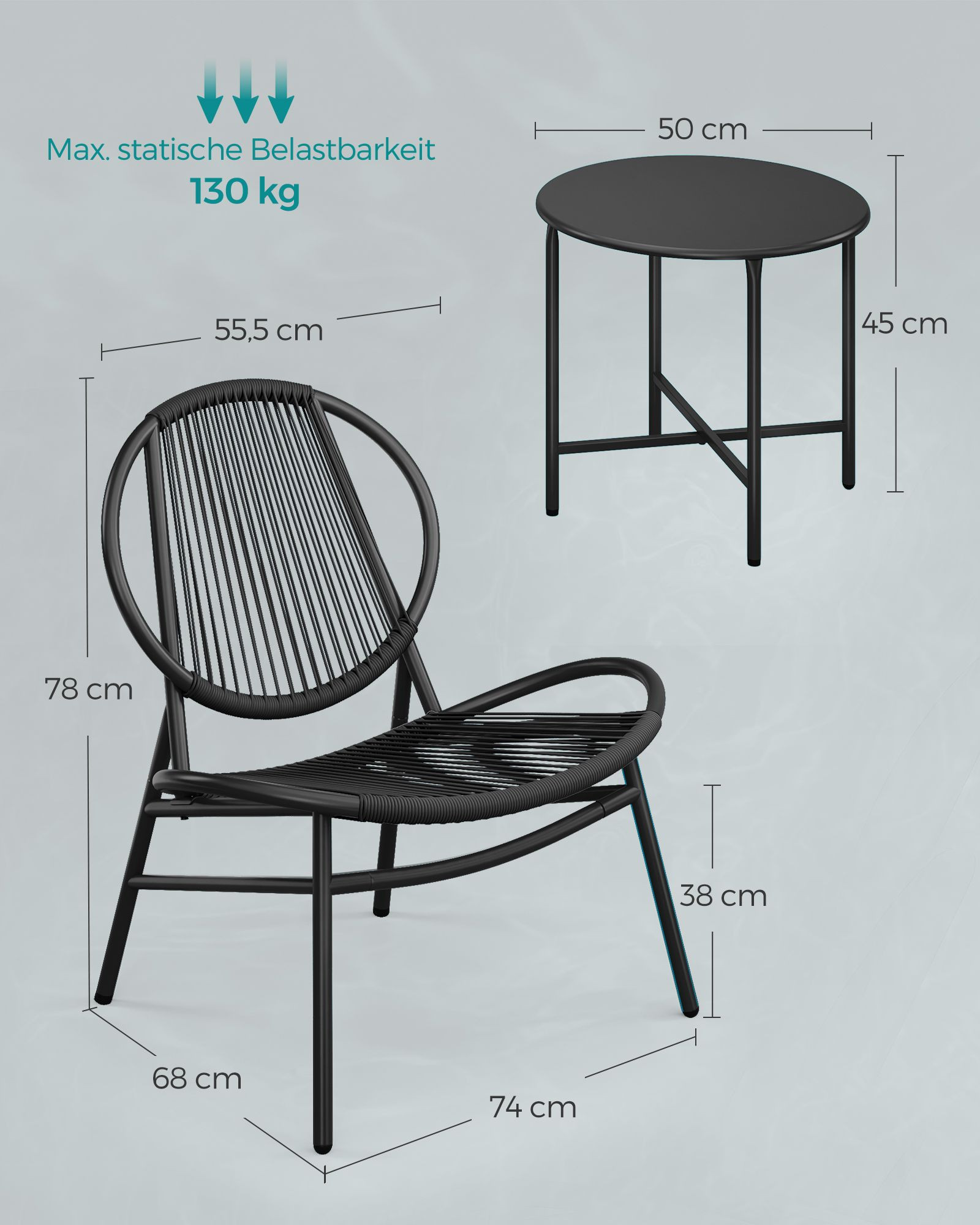 Zahradní židle se stolkem GGF021B01