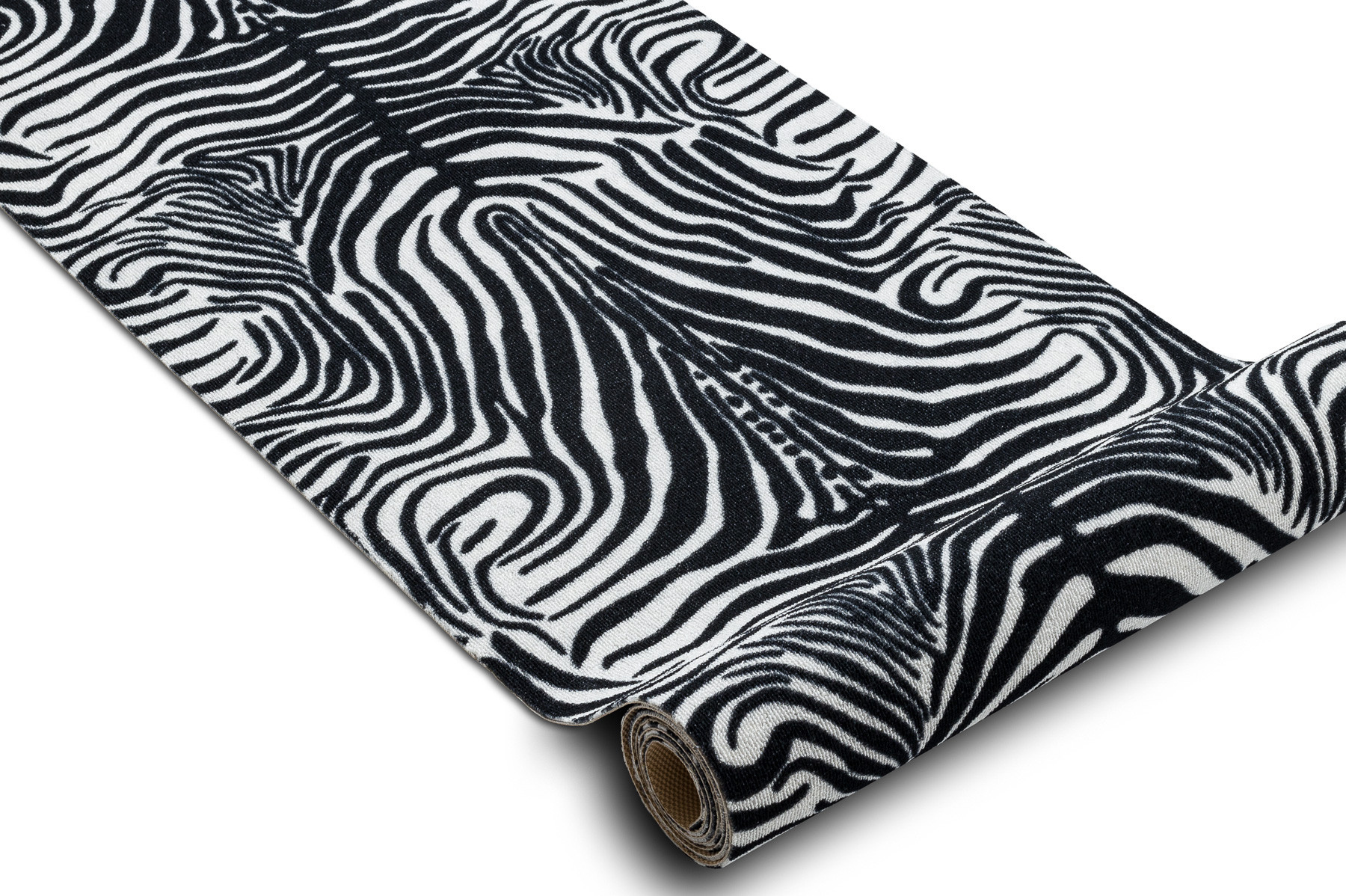Protiskluzový běhoun DIGITAL zebra, bílý / černý