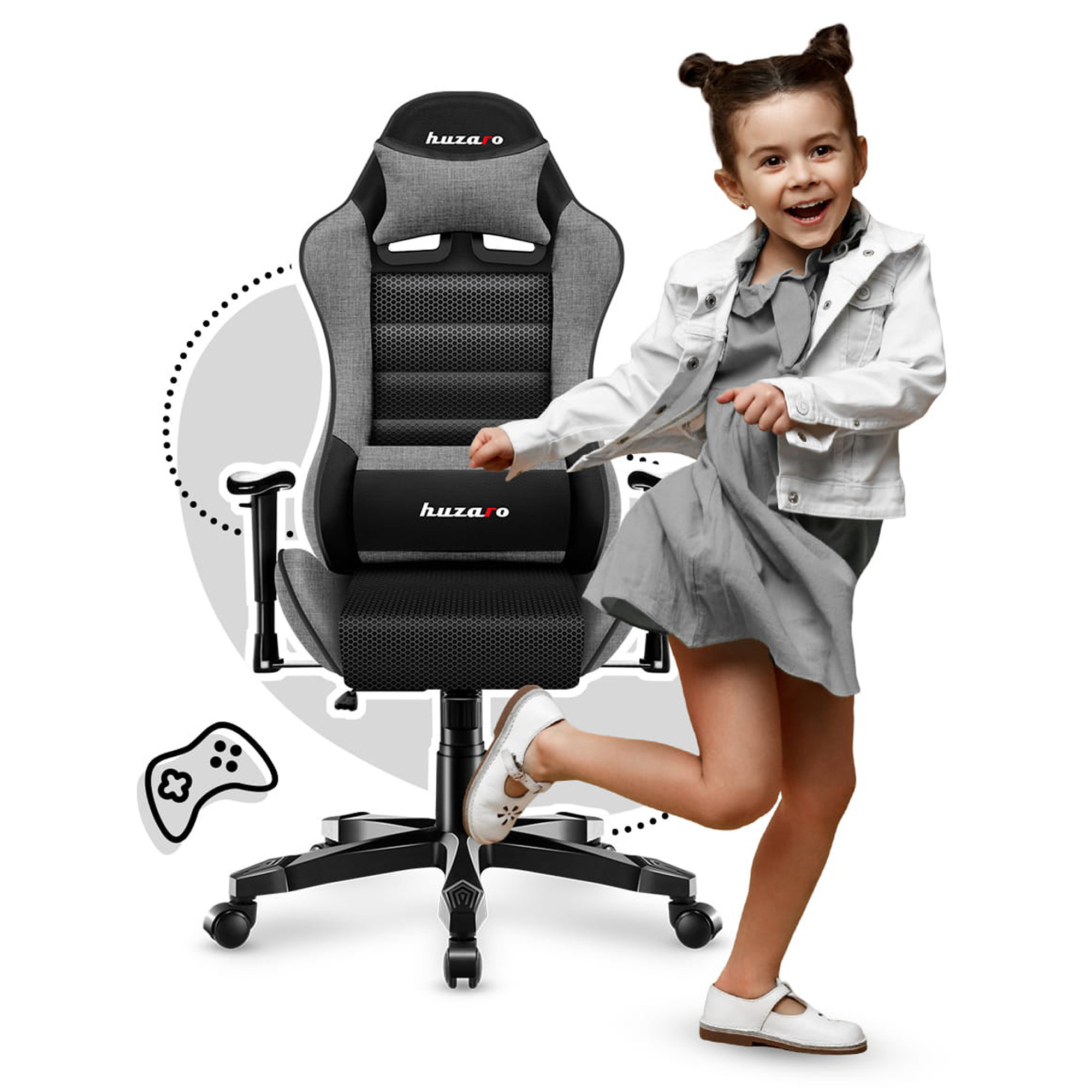 Dětská herní židle Ranger - 6.0 šedá mesh