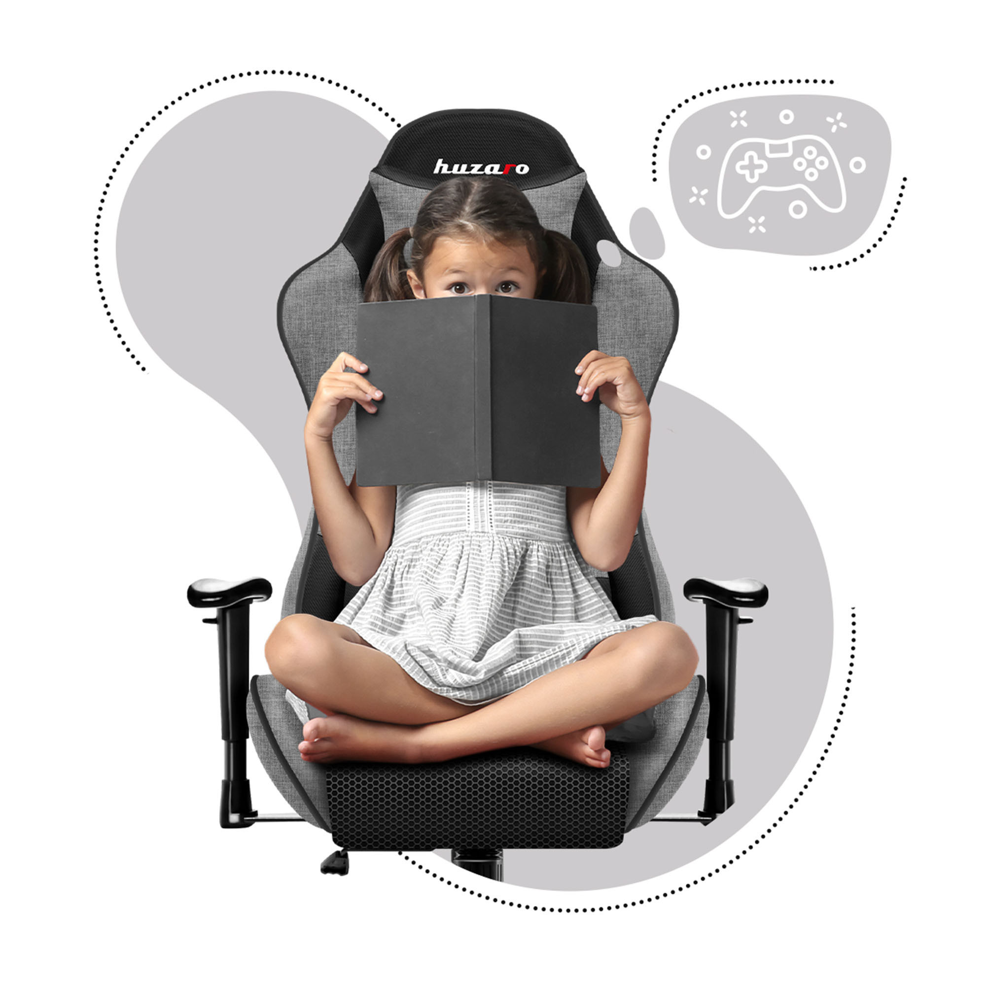 Detská herná stolička Ranger - 6.0 sivá mesh