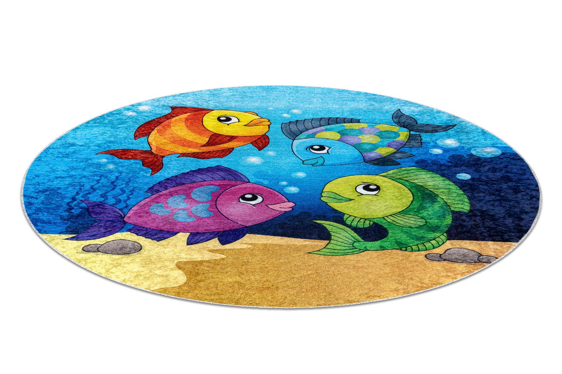 Detský koberec JUNIOR 51594.801 rybky, kruh modrý 