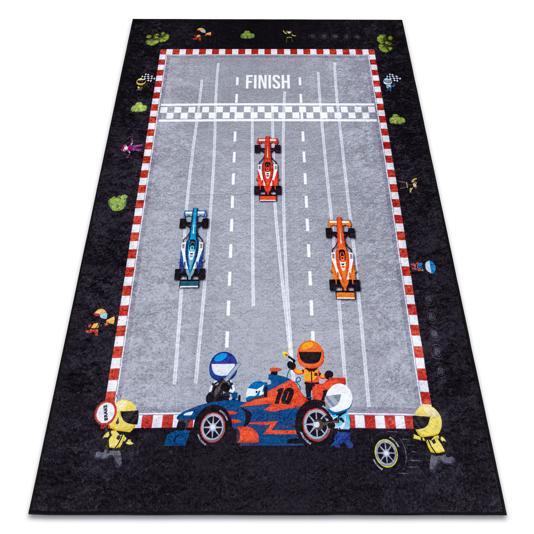 Detský koberec JUNIOR 52108.801 pretekár / Formula 1, sivý 