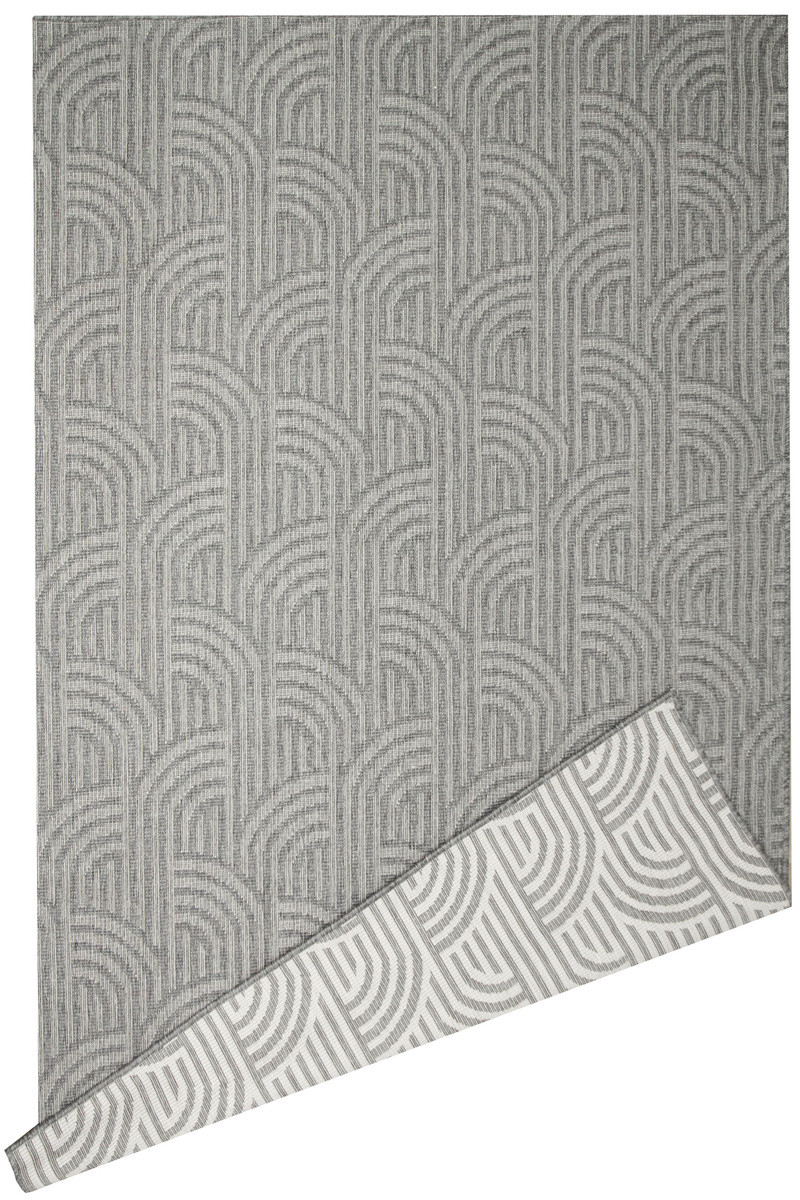 Šňůrkový oboustranný koberec Brussels 205725/10010 linie, stříbrný