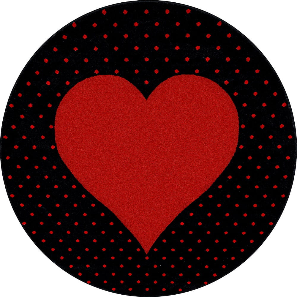 Detský koberec Bambi srdce kruh červený 