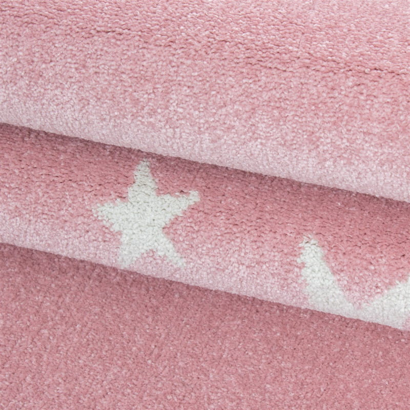 Dětský koberec Bambi hvězdička růžový, kruh
