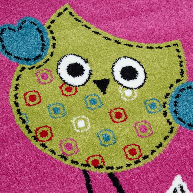Detský koberec KIDS Sovičky lila