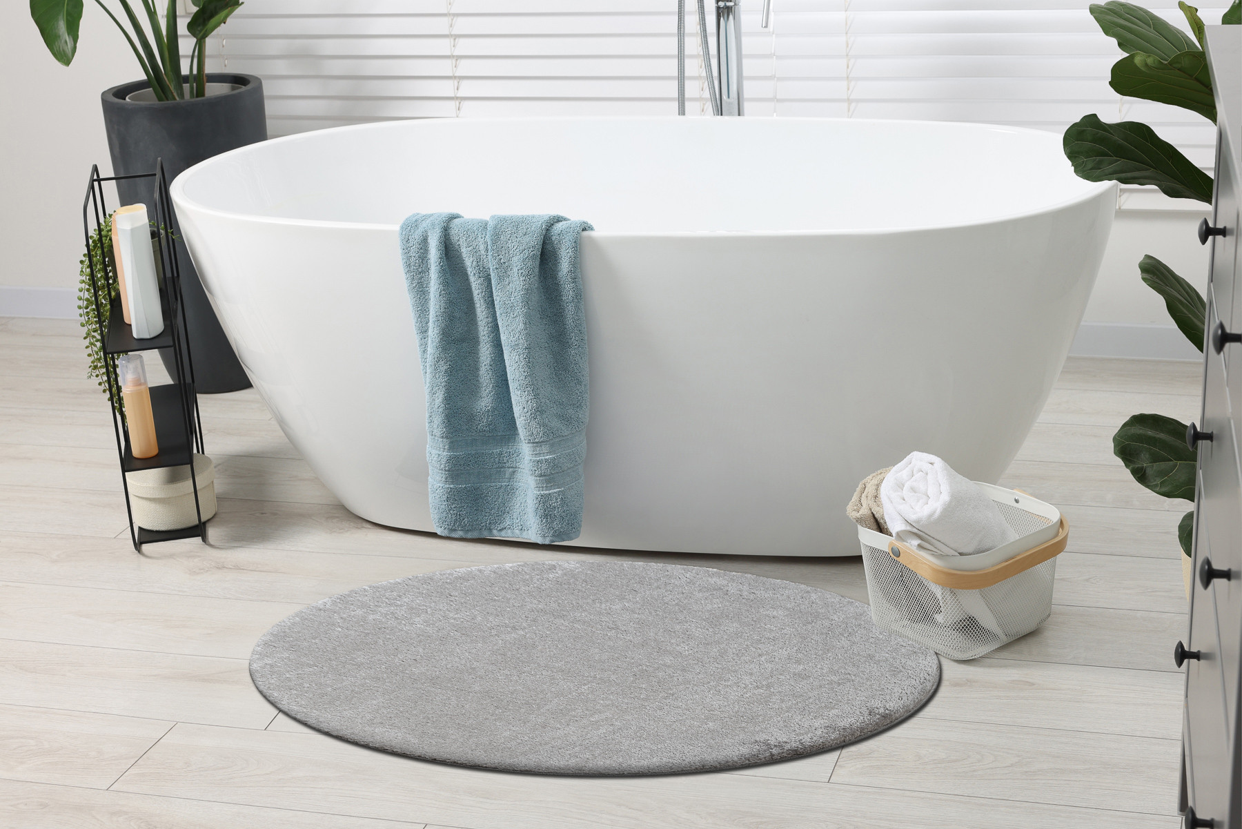Koupelnový kobereček SANTA šedý kruh