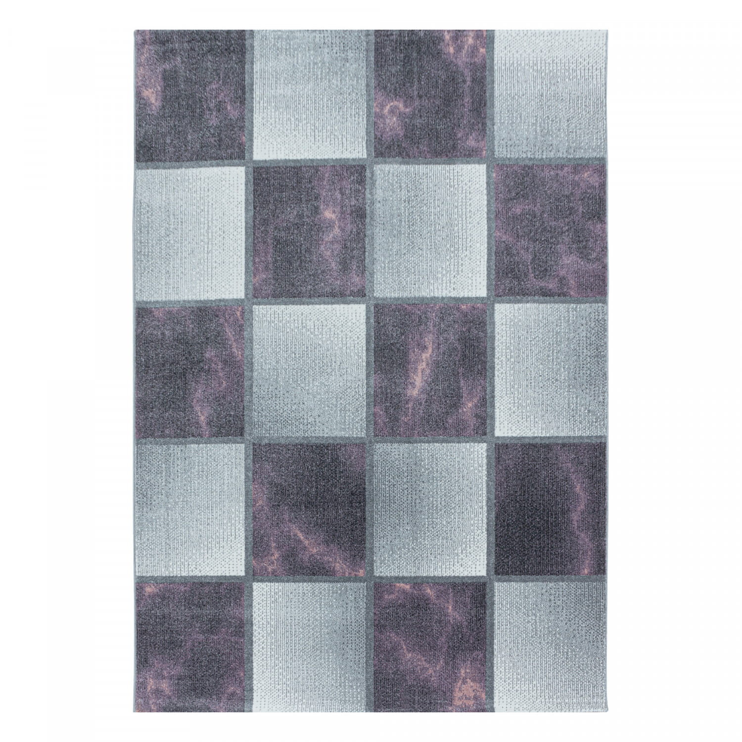 Koberec Ottawa čtverce fialově šedý
