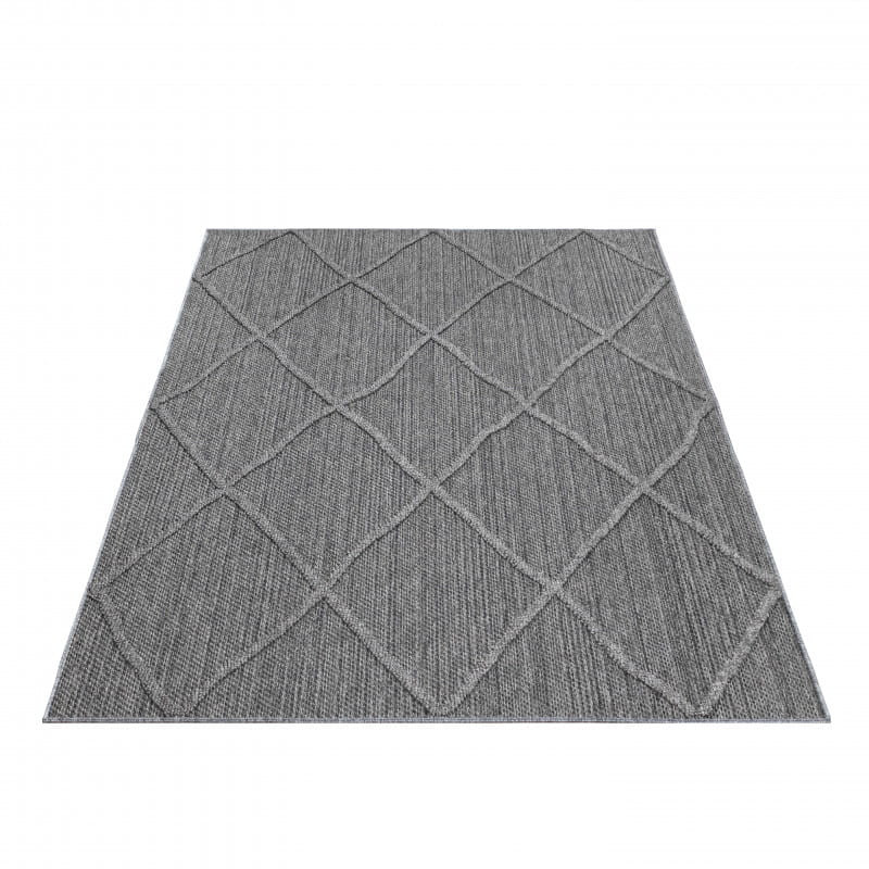 Šnúrkový koberec Patara romby sivý