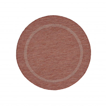 Šnúrkový koberec Relax ramka červený, kruh