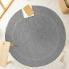 Šnúrkový koberec Relax ramka sivý, kruh