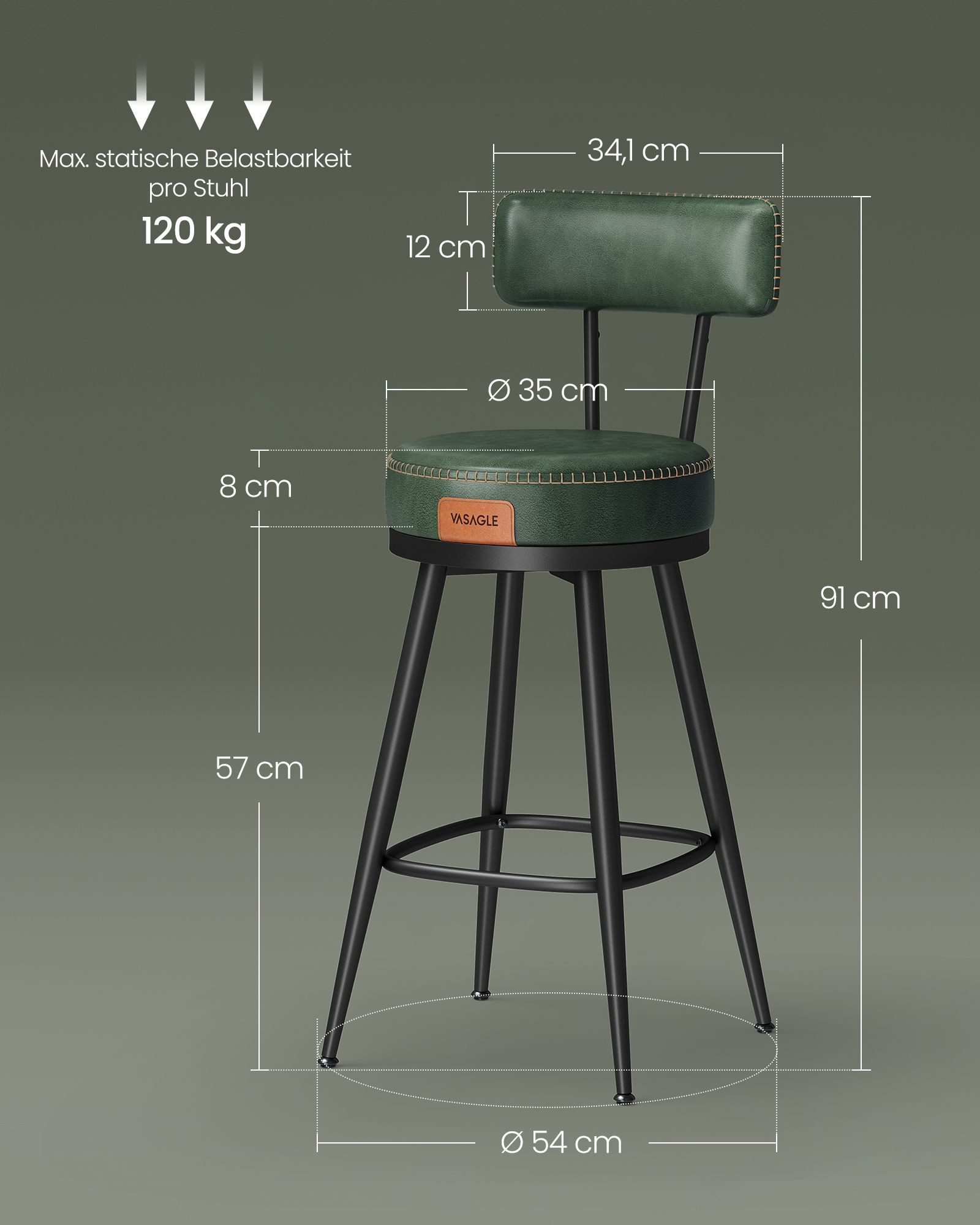 Set dvou barových židlí LBC089C01 (2 ks)
