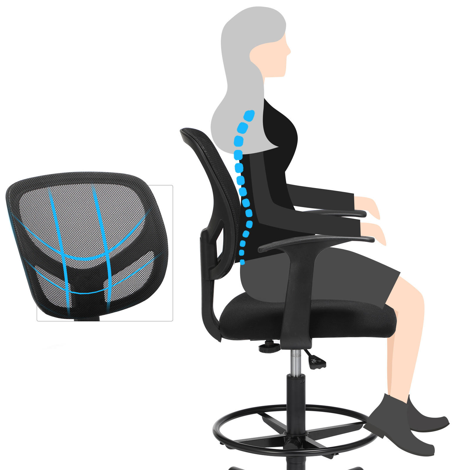 Ergonomická kancelářská židle OBN25BK