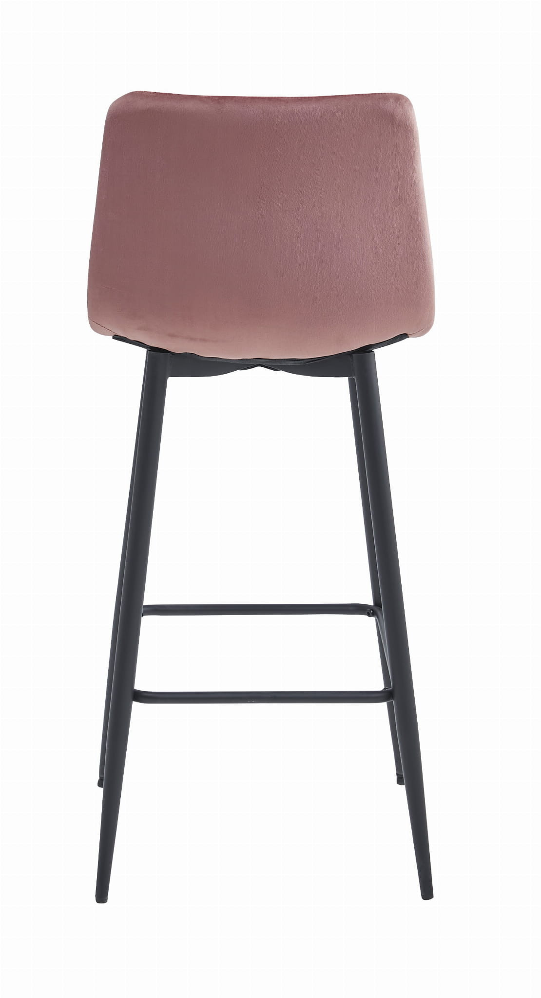 Set štyroch barových stoličiek ARCETO zamatové ružové (čierne nohy) 4 ks