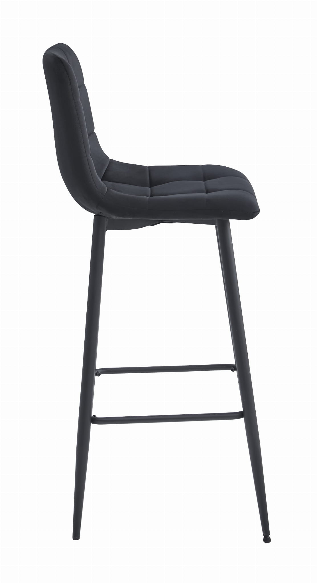 Barová stolička ARCETO zamatová čierna (čierne nohy)