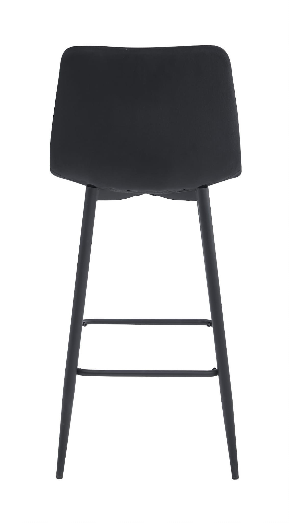 Set dvou barových židlí ARCETO sametové černé (černé nohy) 2 ks