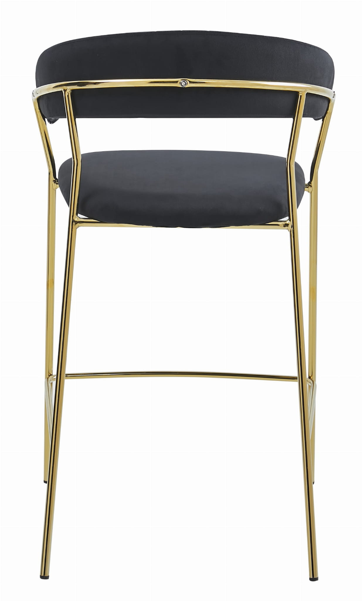 Set dvou barových židlí BADIA sametové černé (zlaté nohy) 2 ks