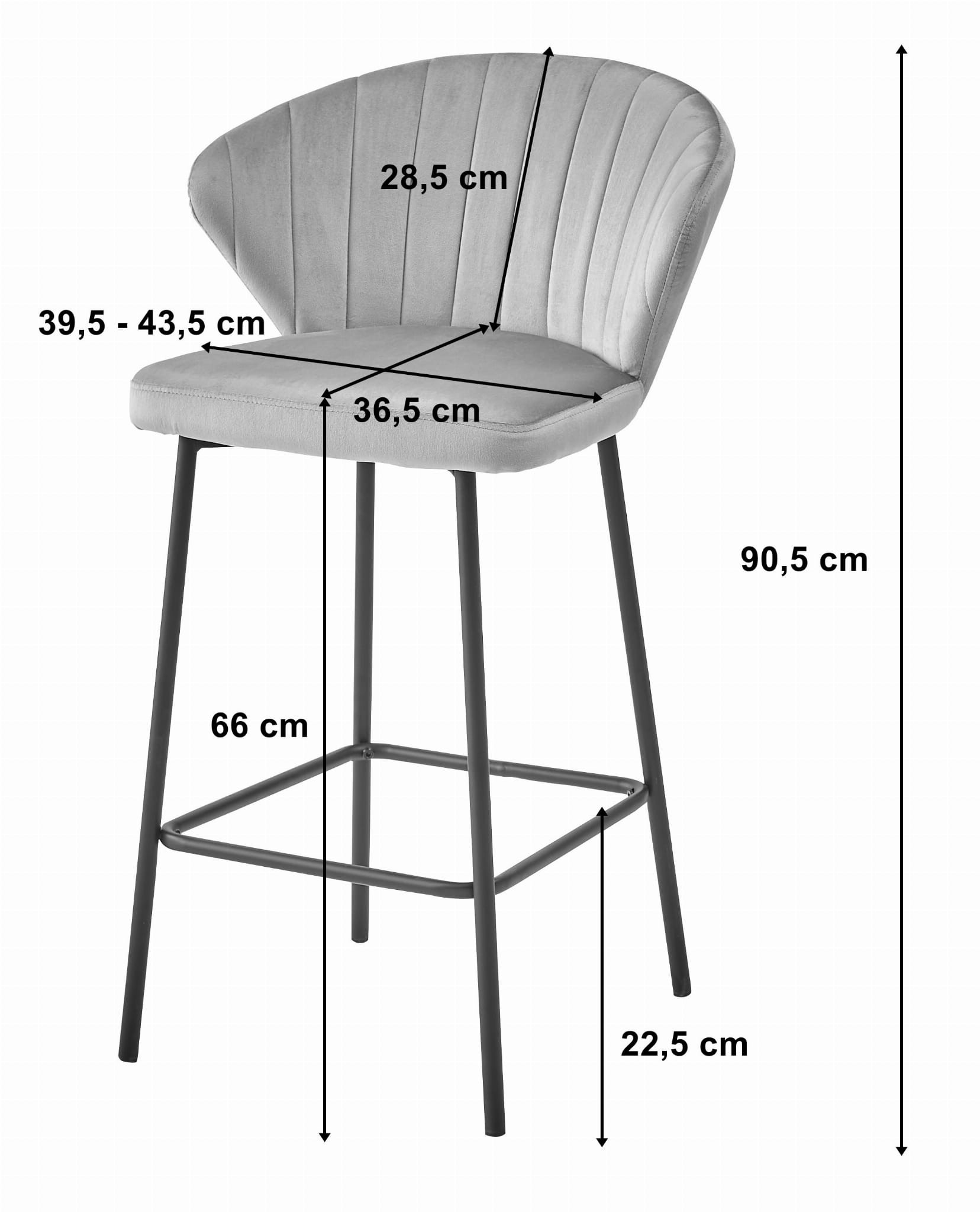 Set čtyř barových židlí GATTA sametové granátové (černé nohy) 4 ks