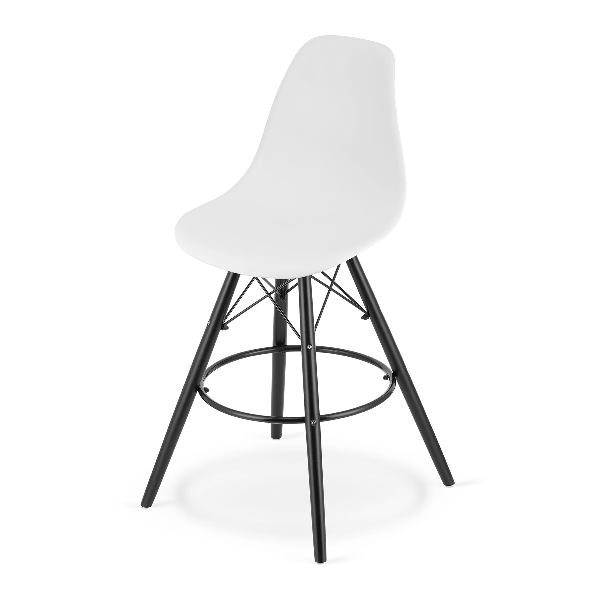 Set tří jídelních stoliček LAMAL - bílé (černé nohy) 3ks