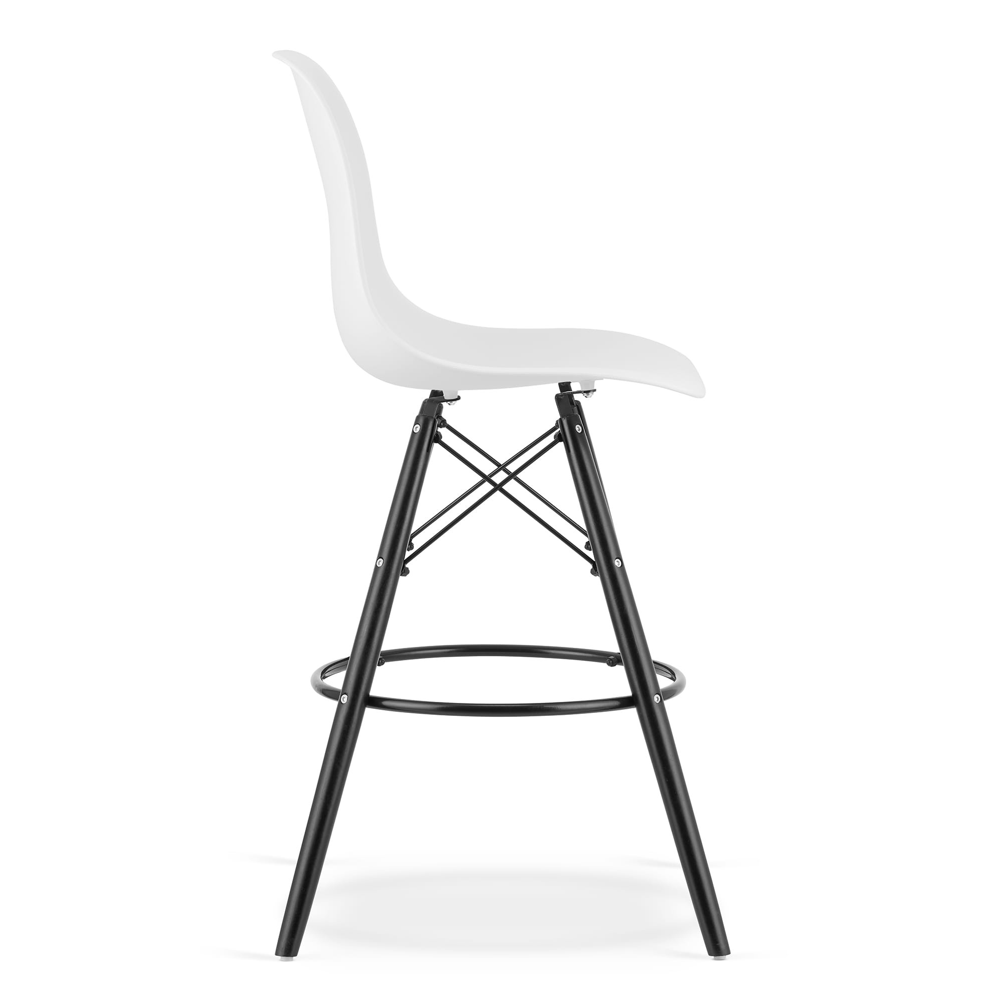 Set čtyř jídelních židlí LAMAL - bílé (černé nohy) 4ks