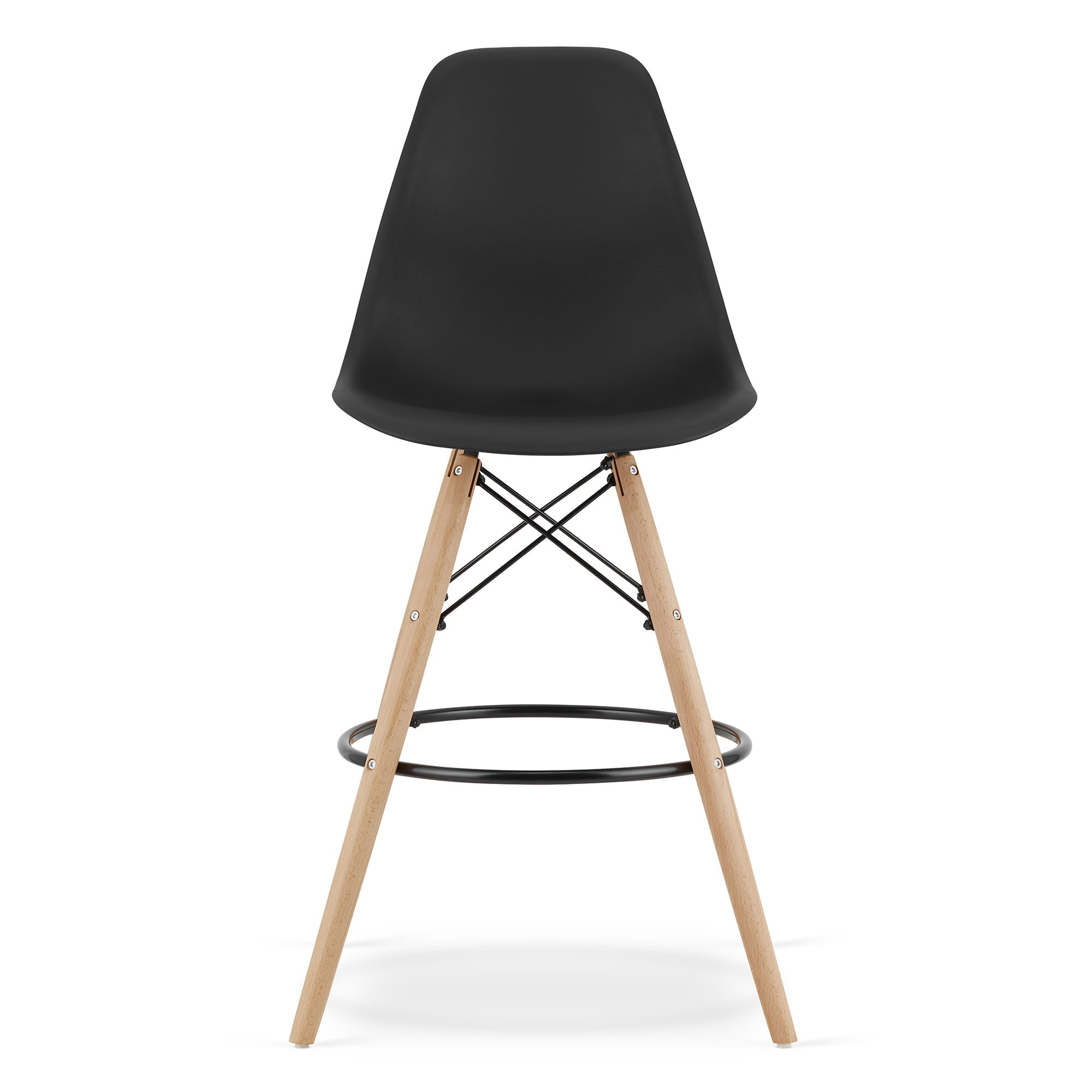 Barová stolička LAMAL čierna (hnedé nohy)