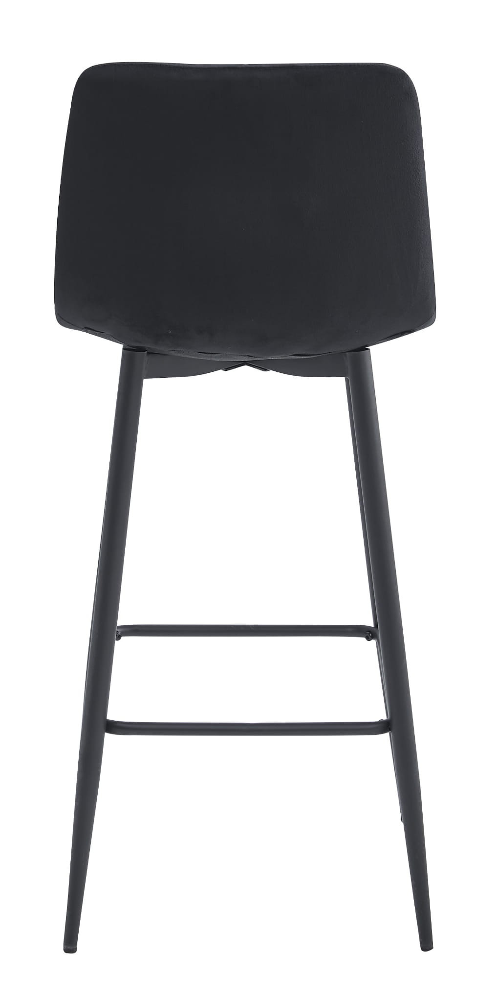 Set tří barových židlí NADO sametové černé (černé nohy) 3 ks
