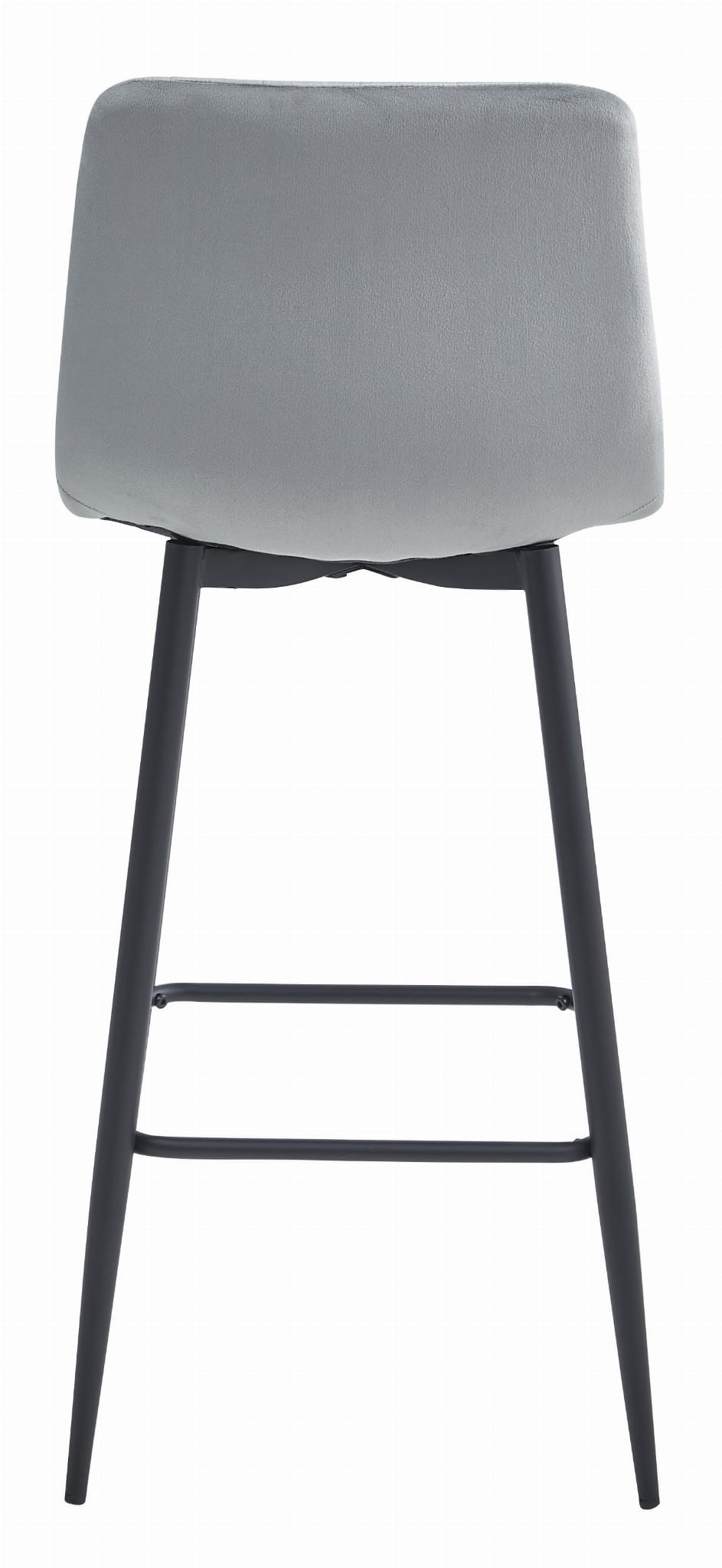 Barová židle POZZA sametová stříbrná (černé nohy)