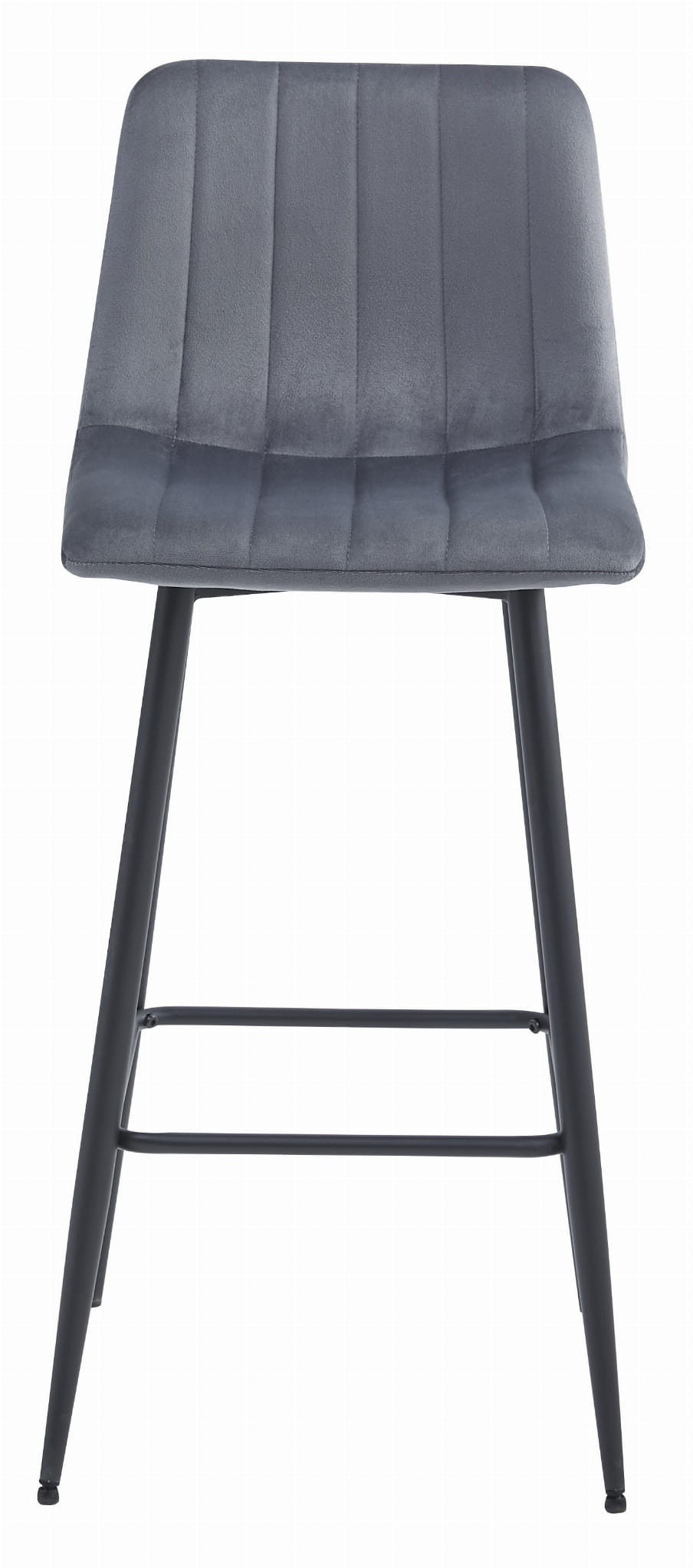 Set tří barových židlí POZZA sametové tmavě šedé (černé nohy) 3 ks