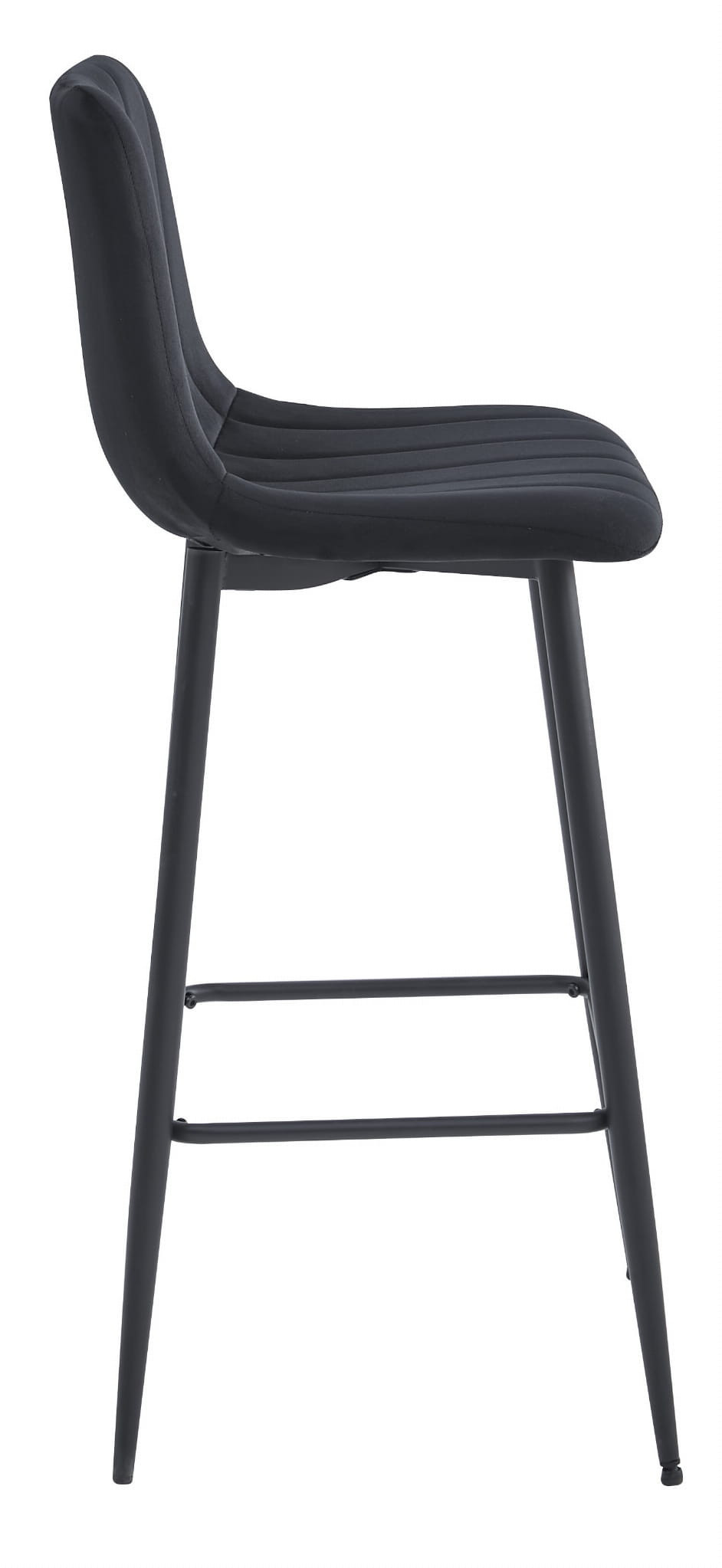 Barová židle POZZA sametová černá (černé nohy)