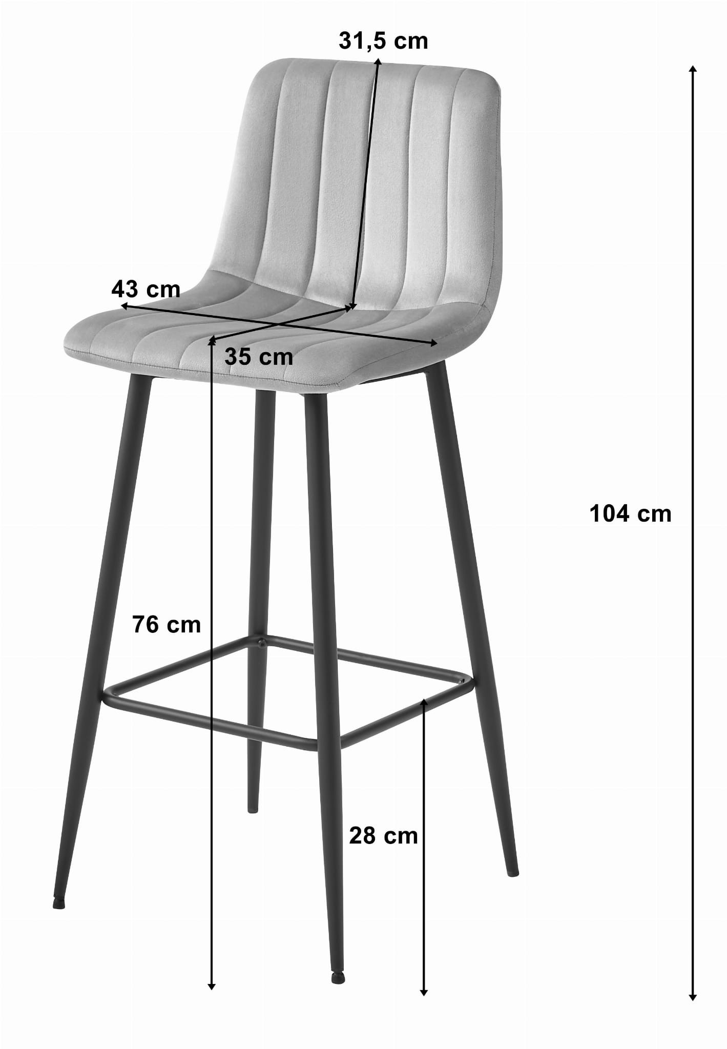 Barová stolička POZZA zamatová granátová (čierne nohy)