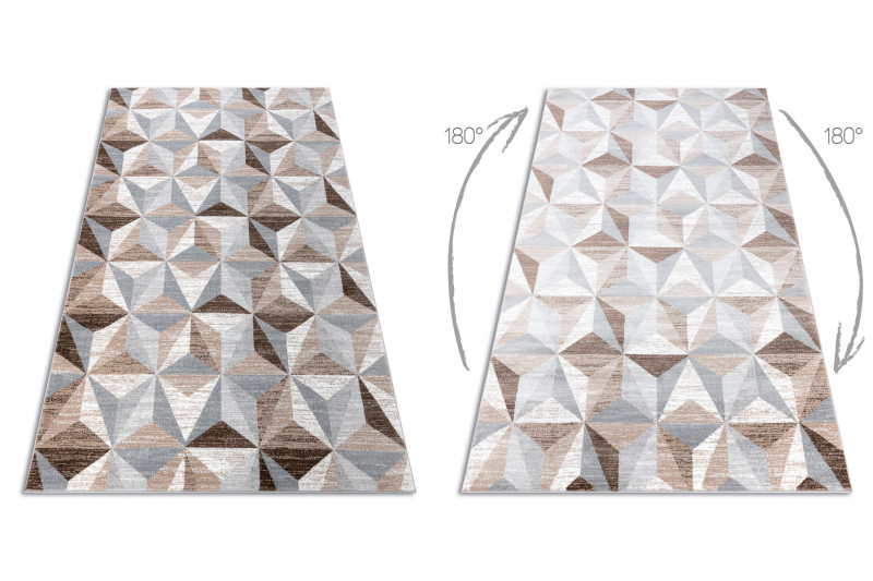 Koberec ARGENT - W6096 Trojúhelníky béžový / šedý
