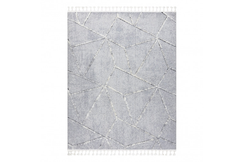 Koberec SEVILLA Z791C mozaika sivý / biely Fredzle berber marokánsky shaggy