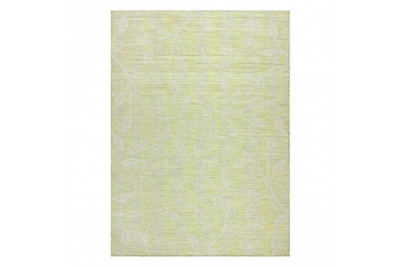 Koberec šňůrkový SIZAL PATIO ploské tkaní 3045 listí zelený/béžový