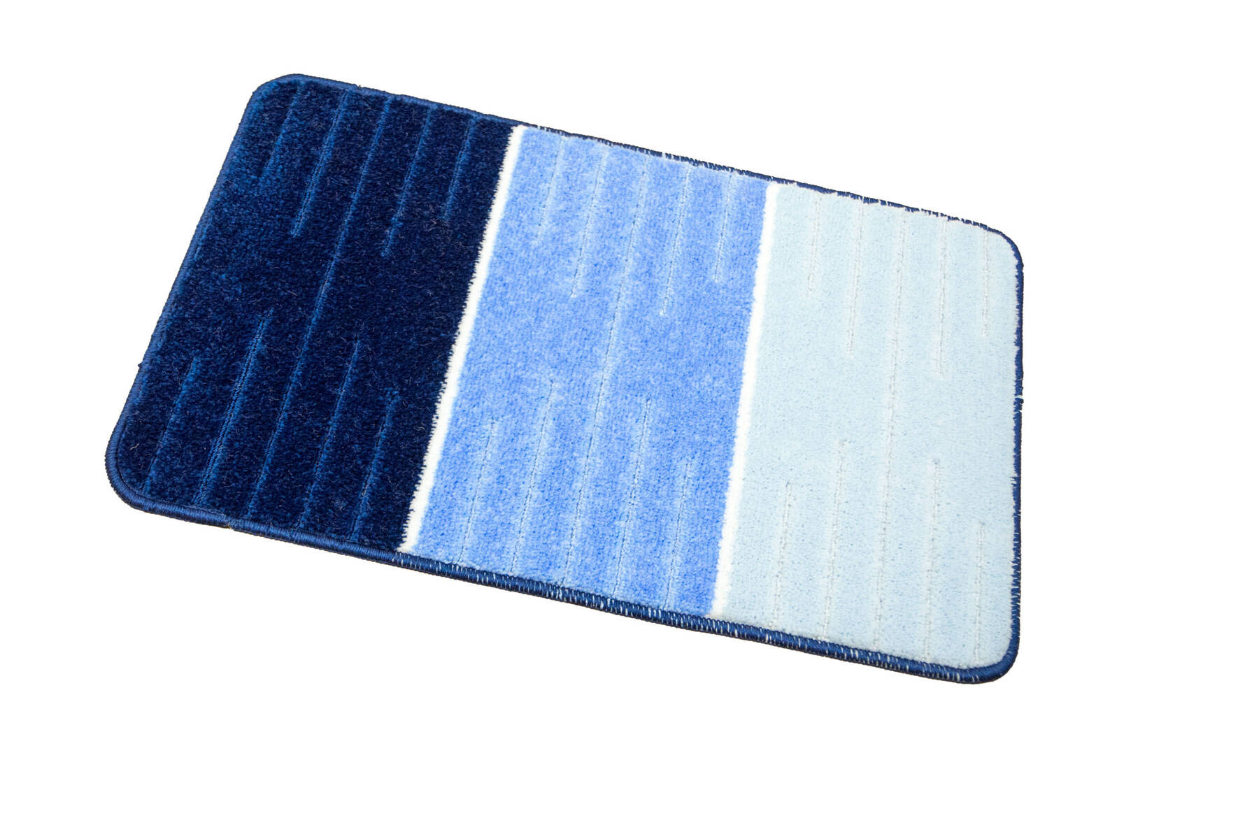 Sada koupelnových koberečků COMO modrá / krémová, pruhy