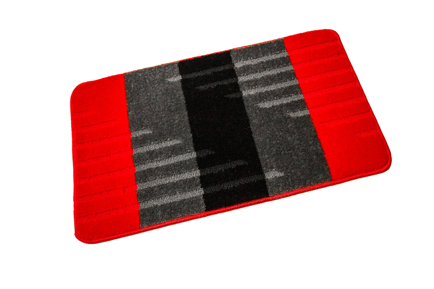 Sada koupelnových koberečků VIC červená / šedá, pruhy