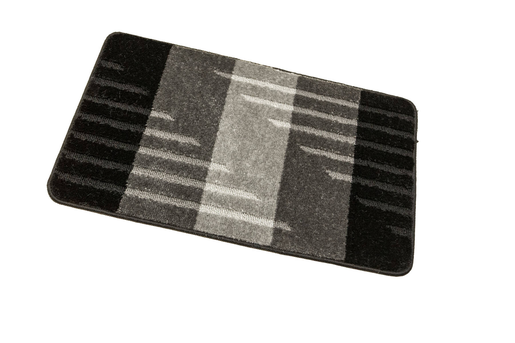 Sada koupelnových koberečků VIC šedá / černá, pruhy